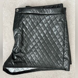 NWT - Black Quilted High Waist Faux Leather Shorts, Sz 3X